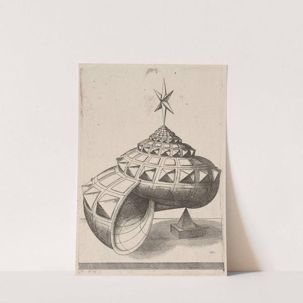 A Perspective of a Faceted Snail Shell Balanced on a Pyramid by Mathis Zündt