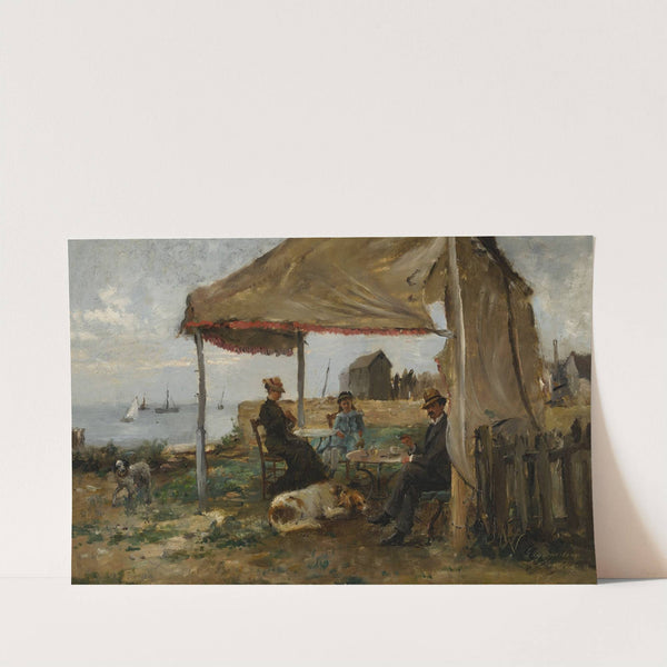 A picnic by the shore by Julian Gustave Gagliardini