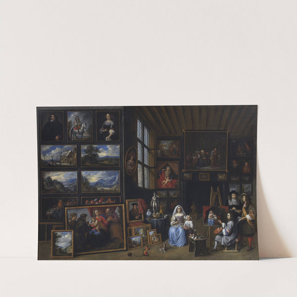 A Picture Gallery with an Artist Painting a Woman and a Girl. Allegory of the Art of Painting by Gillis van Tilborgh