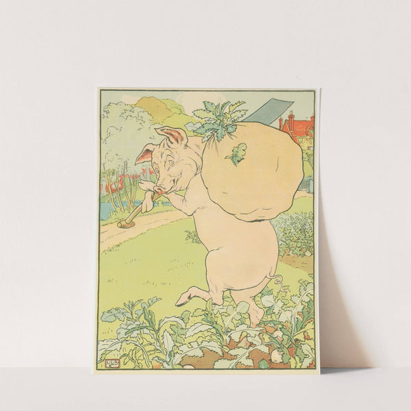 A pig in the garden (1904) by Leonard Leslie Brooke