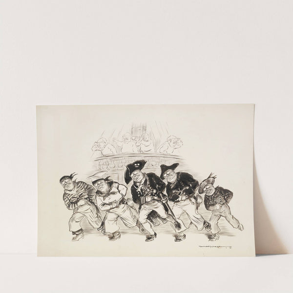 A pirate crew, with everyone from captain to look-out looking like Theodore Roosevelt (1913) by William Henry Walker