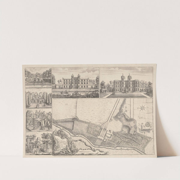 A Plan of the Gardens & View of Ye Buildings of ye Right Honorable Henry Pelham, Esqr. at Echa in Ye County of Surrey by John Rocque