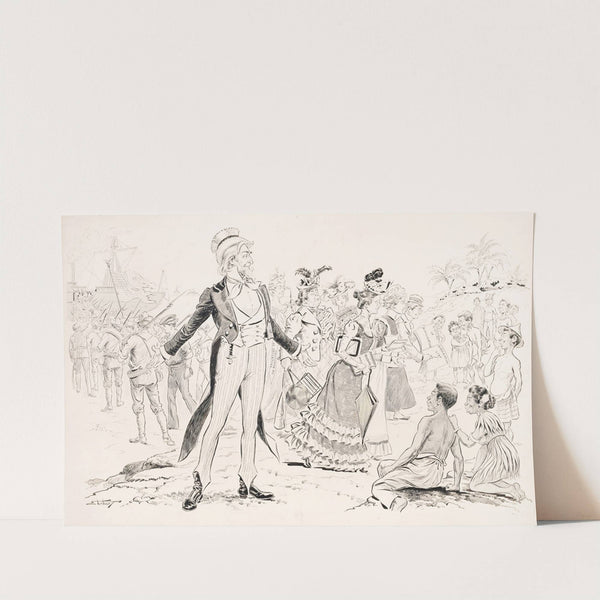 A pleased Uncle Sam monitors the embarkation of American troops from the Philippines at the end of the Spanish-American War (1899) by Samuel Ehrhart