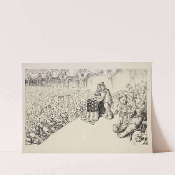 A political convention with delegates from many states, where every person is depicted as a teddy bear. (1908) by William Henry Walker