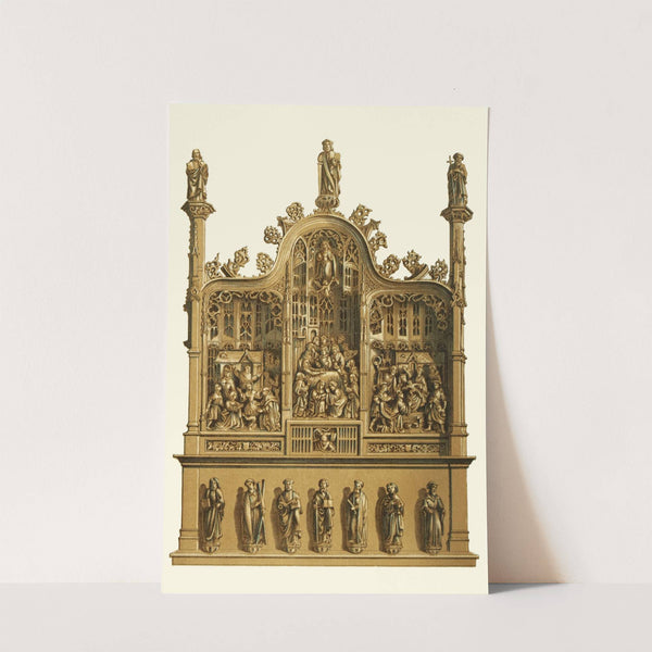 A portable altar in carved oak by Henry Noel Humphreys