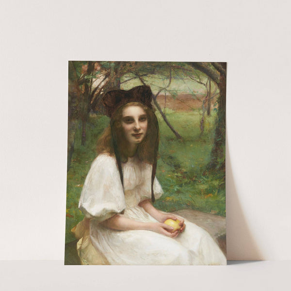 A portrait of a girl in a white dress by Pascal-Adolphe-Jean Dagnan-Bouveret