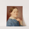 A portrait of a lady with a necklace with a light dress by Hermann Eduard Hartmann