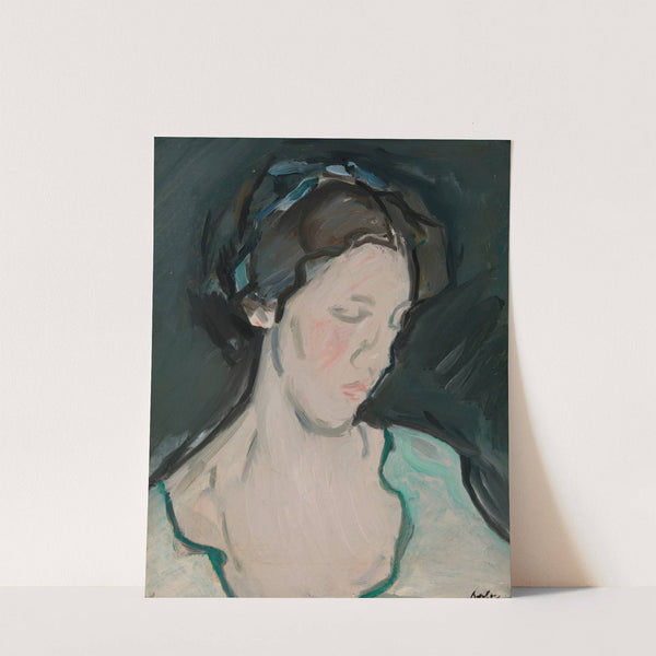 A portrait of a young woman, thought to be Peggy MacRae by Samuel John Peploe