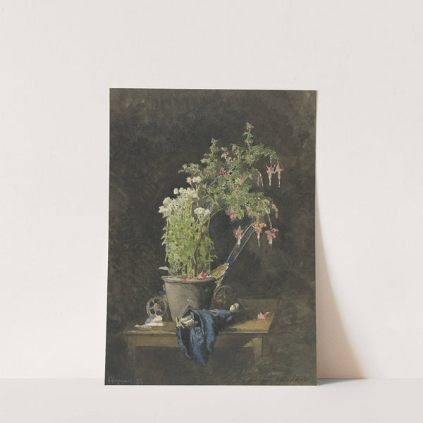 A Potted Fuchsia with Children’s Toys (1877) by Henri-Joseph Harpignies