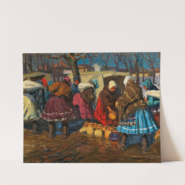 A Pottery Market In Mihalovce (1928) by Jozef Teodor Mousson