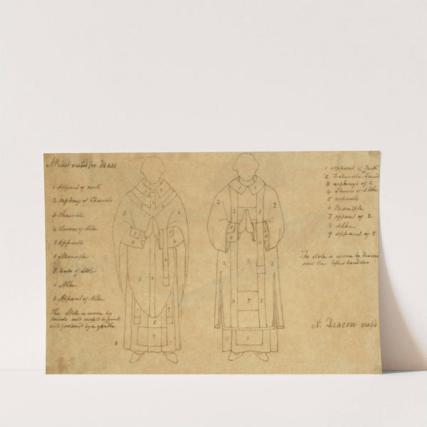 A priest vested for mass; A deacon vested by Stewart Watson