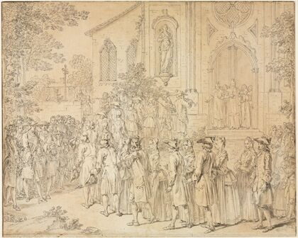 A Procession Entering a Church (1700s)