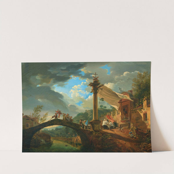 A Procession Interrupted by a Storm by Giovanni Migliara