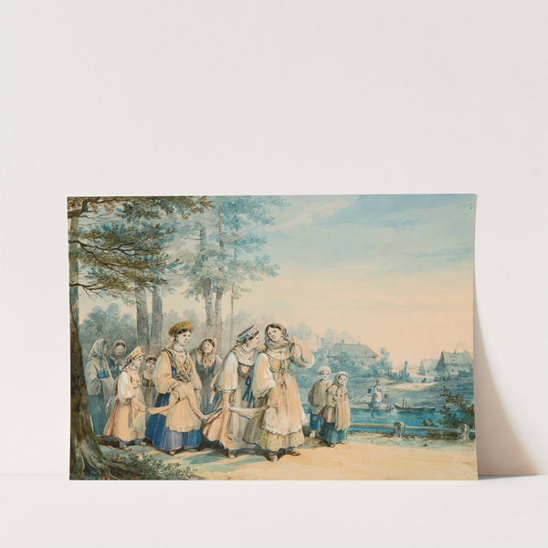 A Procession Of Maidens by Karl Ivanovich Kollman