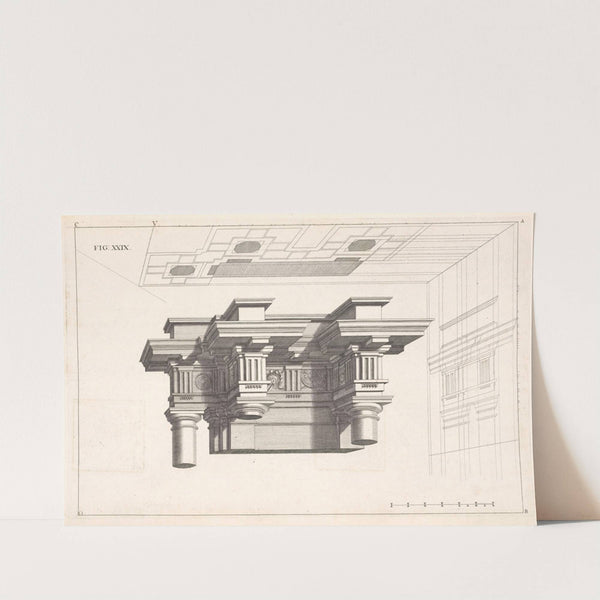 A projection of the Dorick order in perspective. by Andrea Pozzo