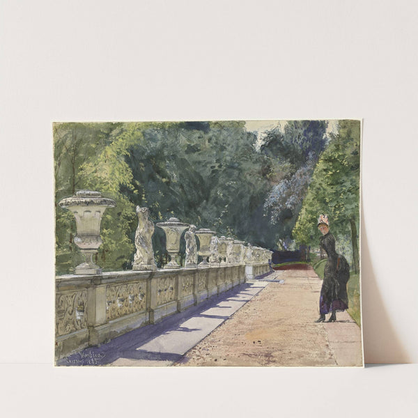 A Promenade in the Park at Sanssouci (1885) by Franz Skarbina