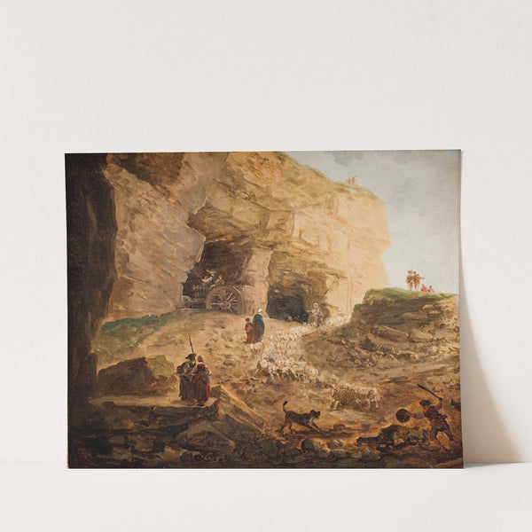 A Quarry with a Flock of Sheep (1748 – 1808) by Hubert Robert