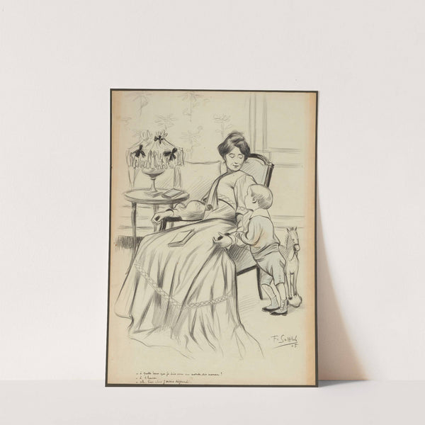 à quelle heure je suis venu au monde, dis maman – à 1 heure – ah, bien alors j’avais déjeuné (1905) by Fernand Louis Gottlob