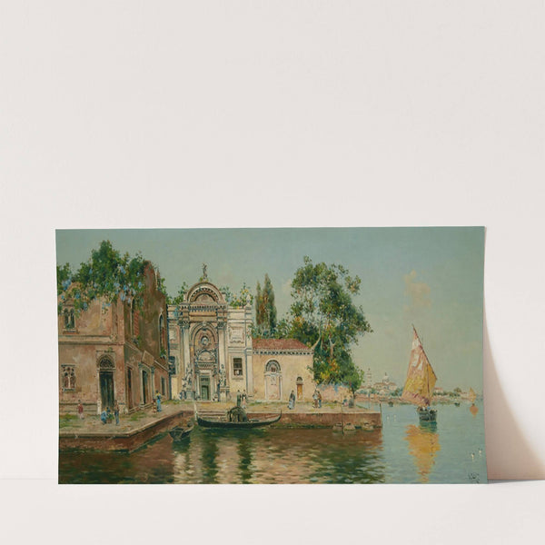 A quiet Venetian canal by Antonio María de Reyna Manescau