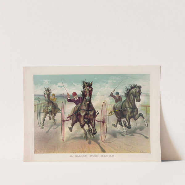 A race for blood! (1890) by Currier & Ives.