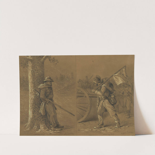 A rainy day on picket by Edwin Forbes