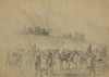 A rainy day. The army on the march