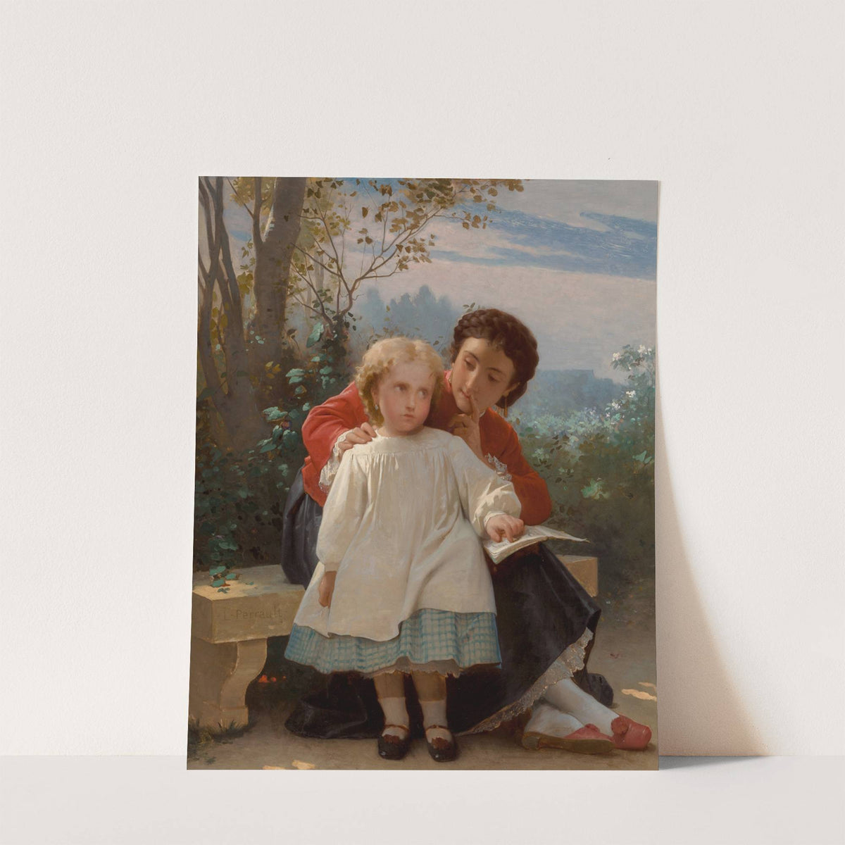 A reading lesson by Léon-Jean-Basile Perrault