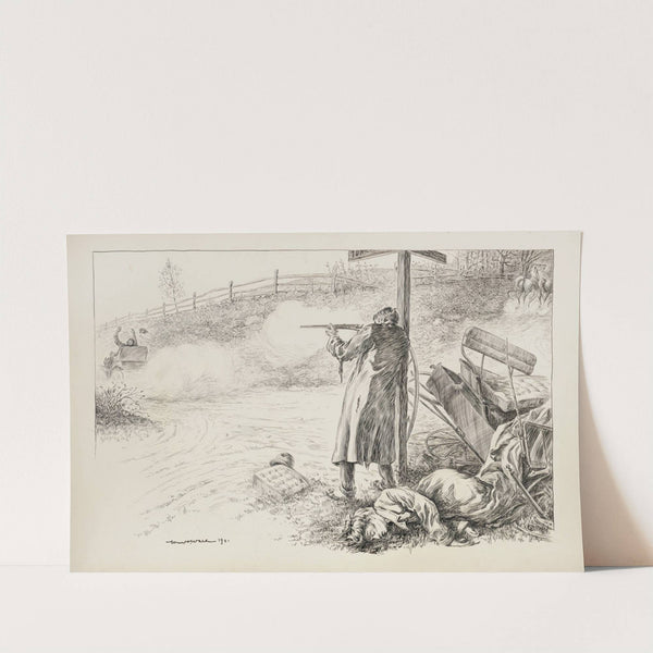 A reckless motorist has caused a horse and buggy to crash (1901) by William Henry Walker