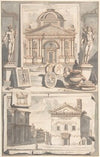 A Reconstruction of the Aerarium (above) and a View of the Ruins (below)
