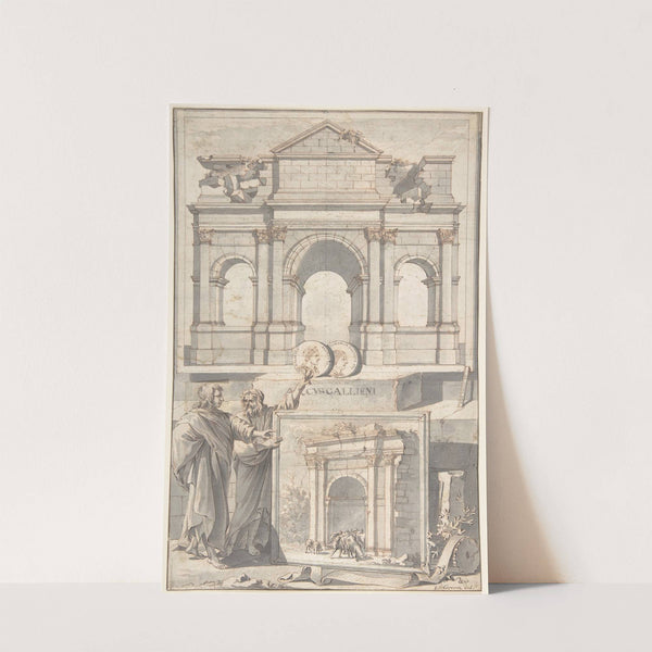 A Reconstruction of the Arch of Gallienus (above) and a View of the Ruins (below) by Jan Goeree