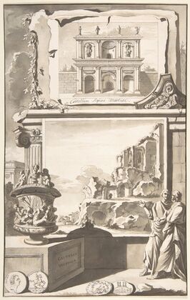 A Reconstruction of the Castellum Aquiae Martiae (above) and a View of the Ruins (below)