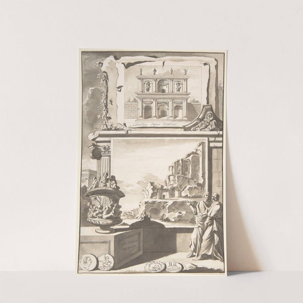 A Reconstruction of the Castellum Aquiae Martiae (above) and a View of the Ruins (below) by Jan Goeree