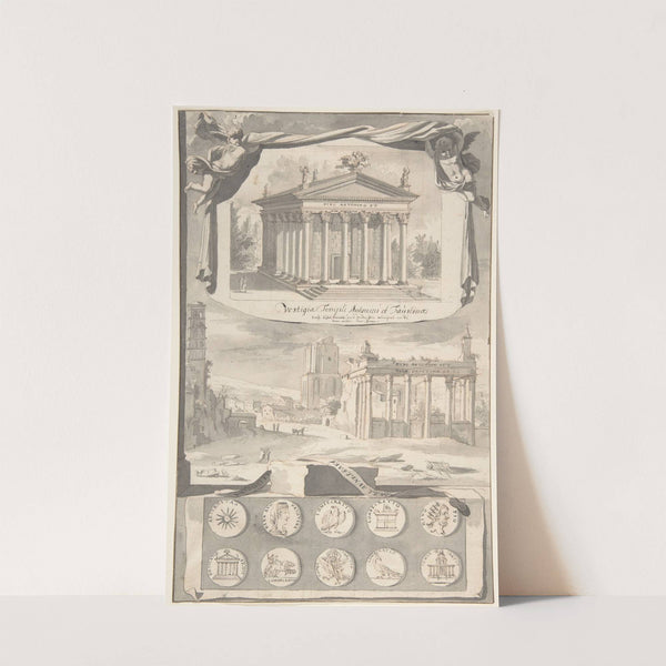 A Reconstruction of the Temple of Antonious and Faustina (above) and a View of the Ruins (below) by Jan Goeree