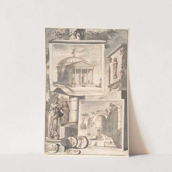 A Reconstruction of the Templum Isis (above) and a View of the Ruins (below) by Jan Goeree