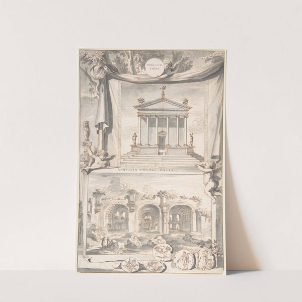 A Reconstruction of the Templum Pacis (above) and a View of the Ruins (below) by Jan Goeree