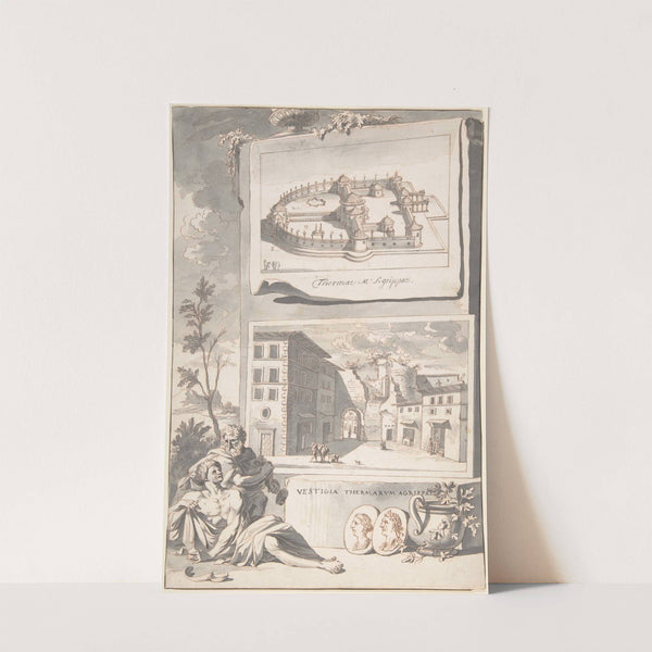 A Reconstruction of the Thermae Agrippae (above) and a View of the Ruins (below) by Jan Goeree