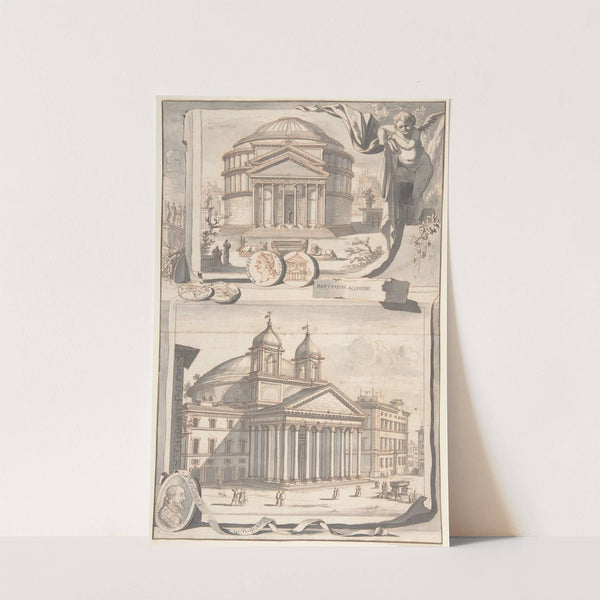 A Reconstuction of the Pantheon (above) and a View of its Appearance Around 1700 (below) by Jan Goeree