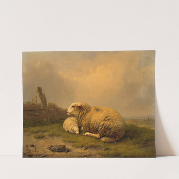 A resting sheep and a lamb (1840) by Eugène Joseph Verboeckhoven