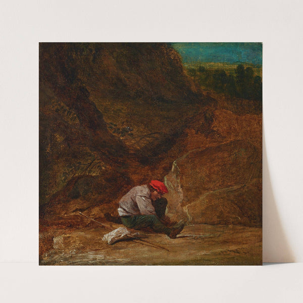 A resting traveler by Studio Of David Teniers II