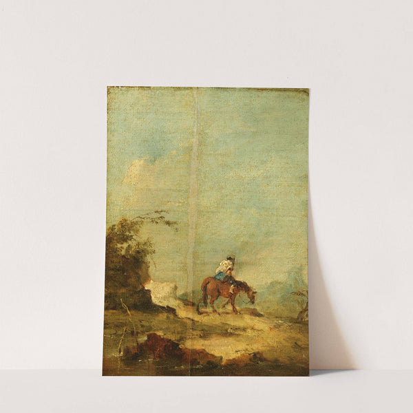 A rider in a landscape by Francesco Guardi
