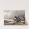 A River and Cottage with White Paling by Thomas Shotter Boys