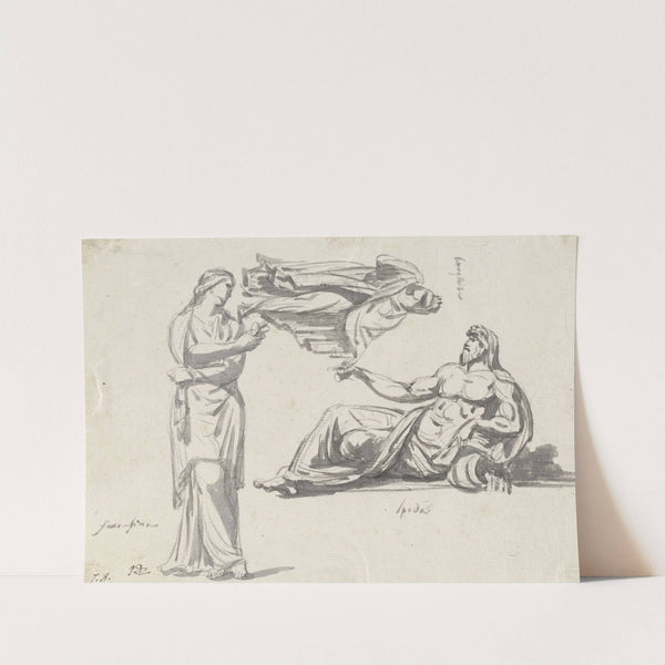 A River God and Two Classical Sculptures by Jacques Louis David