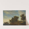 A River Landscape With A Ferry Boat by Jacob Salomonsz. van Ruysdael