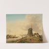 A river landscape with a windmill by Jan Van Os