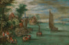 A river landscape with ferries and sailing boats