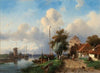 A River Landscape with Figures on the Bank