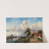 A River Landscape with Figures on the Bank by Charles Leickert