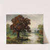 A River Landscape with Fisherman in Autumn by Adolf Kaufmann