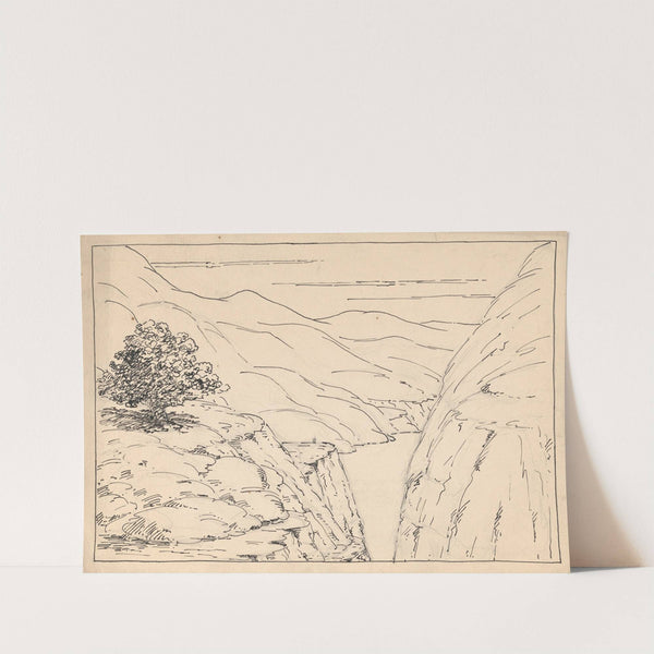 A River Landscape with Steep Cliffs by Herbert Crowley