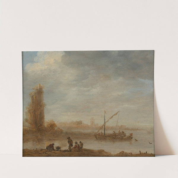A river landscape with the ruins of Merwede by Jan van Goyen